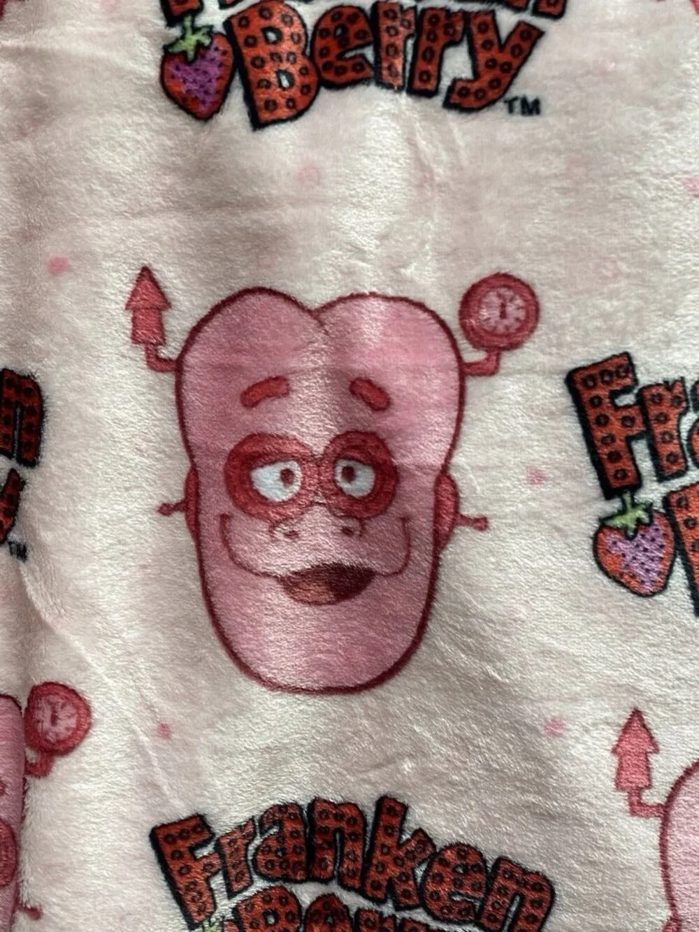 Franken Berry Monsters Cereal Pink Oversized Plush Throw Blanket 60” X 70” NEW